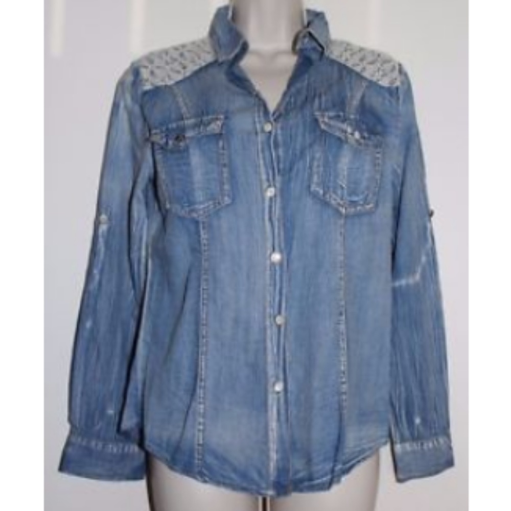 Daniel Western Chambray Long Sleeve Top